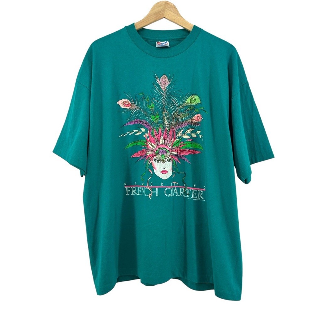 Mardi Gras French Quarter 
VINTAGE 90s Single Stitch Tee